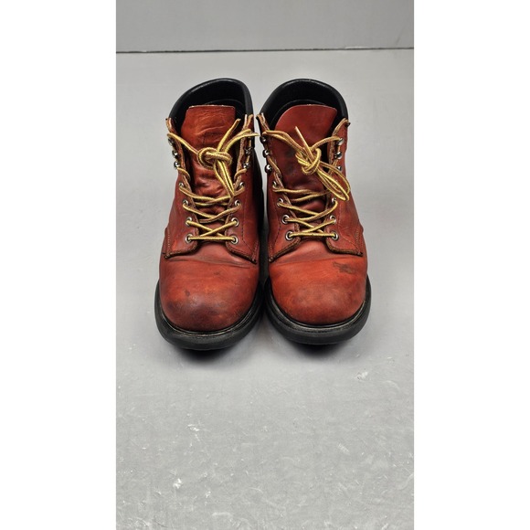 VTG Red Wing Boots Mens 8.5 H‎ Red Leather Steel Toe Work USA Made ANSI Z41 PT91 - Picture 2 of 10